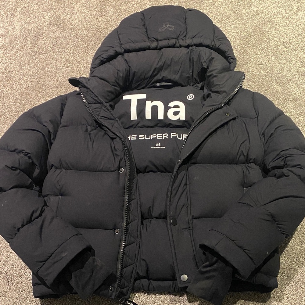 TNA Black Hooded Puffer Jacket